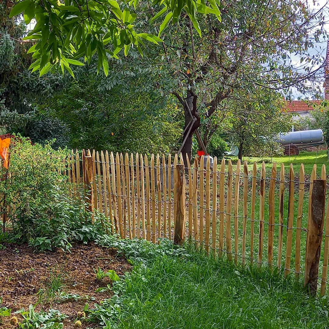 Staketenzaun Kastanie 100 cm hoch | Gartenzaun aus Holz
